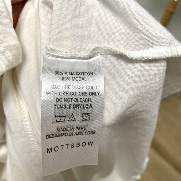 Mott & Bow Crew-Neck Marcy Tee T-Shirt Short Sleeve White size Medium - Picture 6 of 7